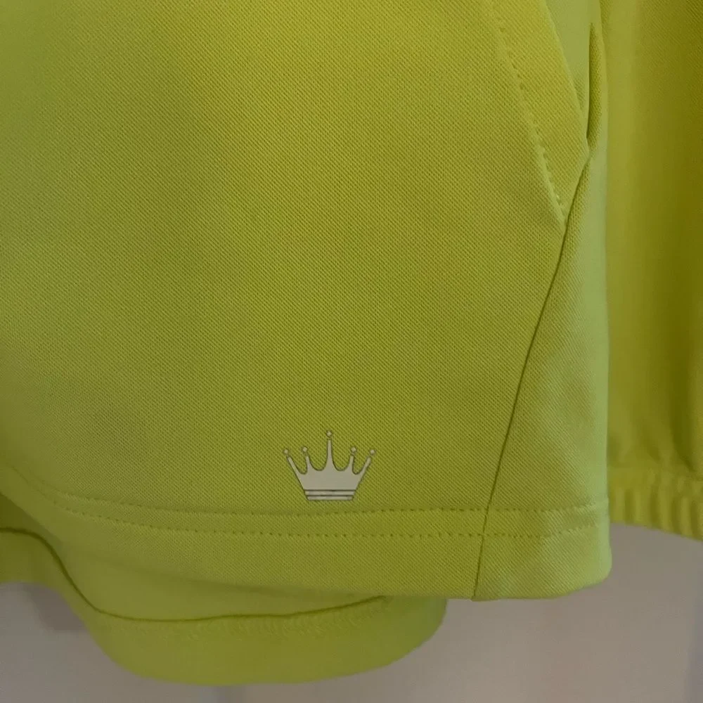 Bertigo performance men’s active wear neon yellow Hoodie full zip jacket shirt L